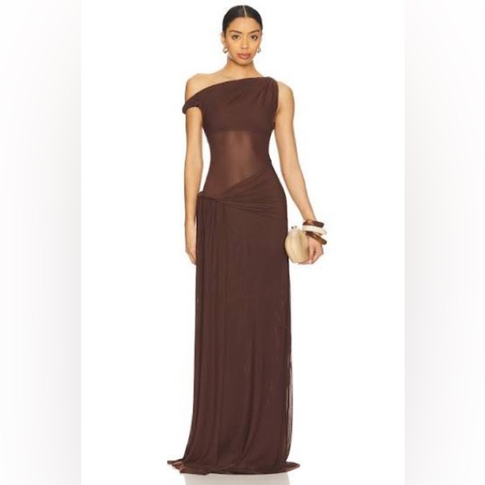 NEW: MISHA 'SISAL' MESH DRESS - US M - ESPRESSO - Picture 9 of 9